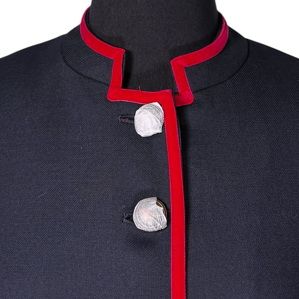 Boden Cambridge Military Jacket Size 6 Navy Velvet Trim Gold Buttons NWT Blazer - Picture 4 of 8